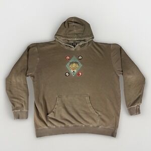 Independent Trading‎ Company Mens XL Graphic Hoodie Asbury Park Face Print Brown